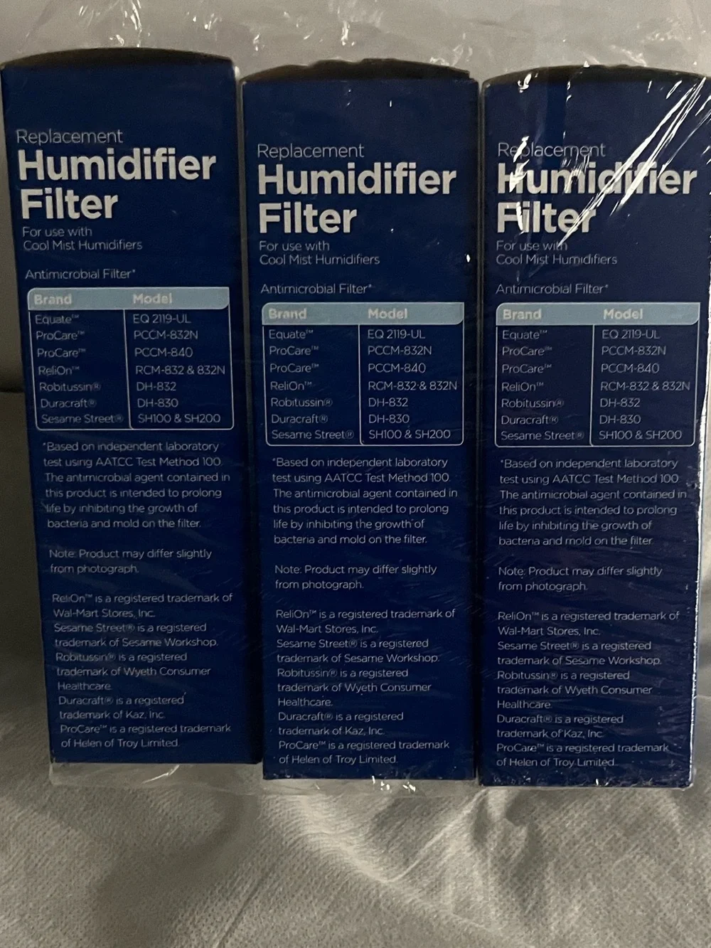 Equate Replacement Humidifier Filter - three new in box